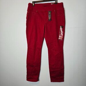 Lee Red Women's Sculpting Slim Fit Slim Leg Pull On Jean Size 14 NWT
